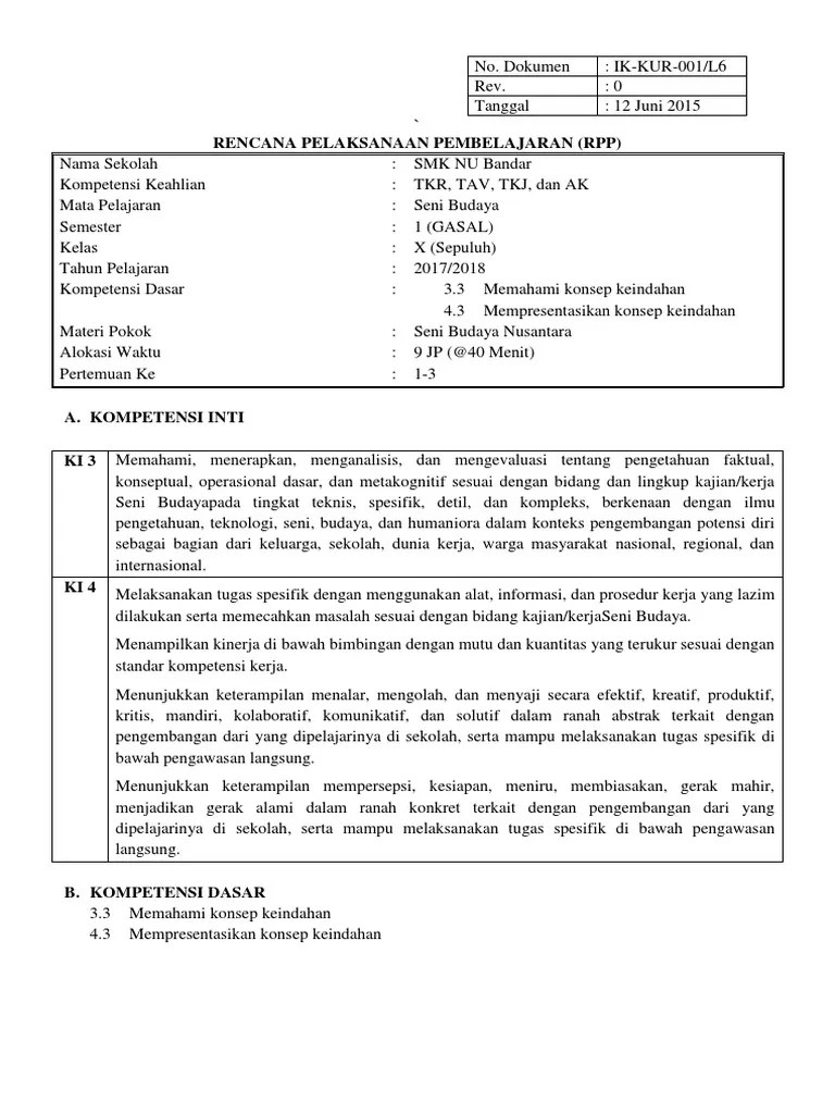 Seni Budaya KD 3.3 Dan 4.1 | PDF