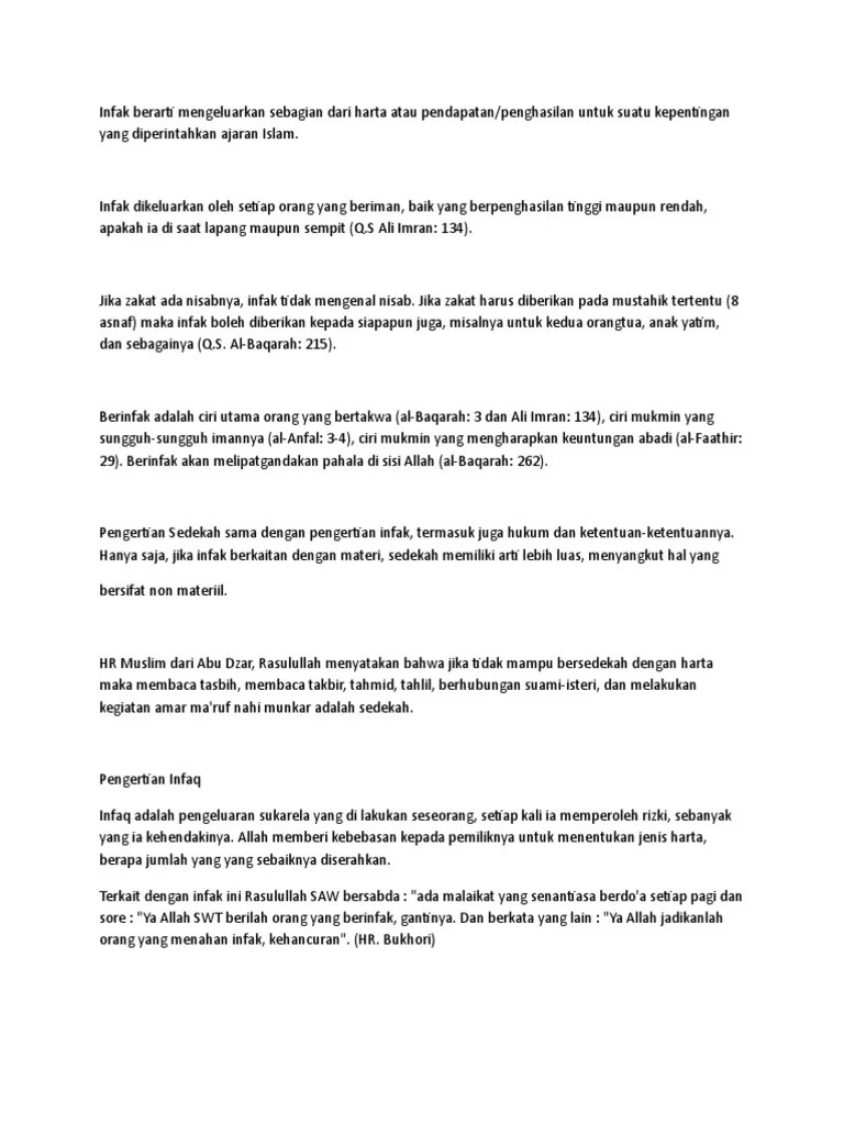 Infak Dan Sedekah | PDF