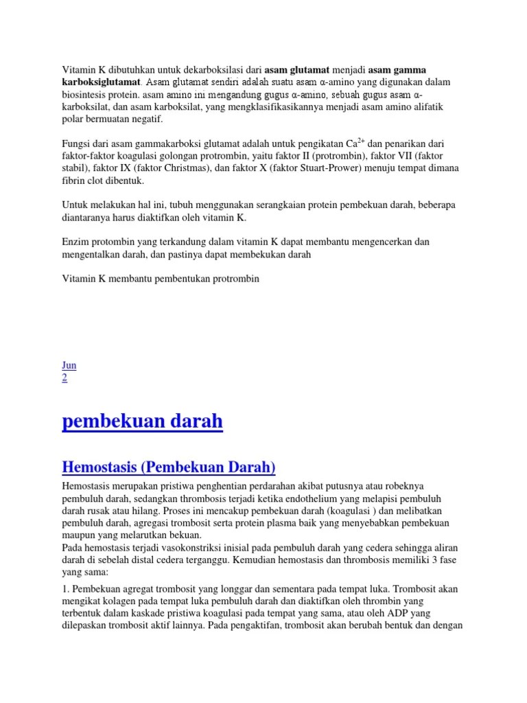 Proses Pembekuan Darah Lengkap | PDF