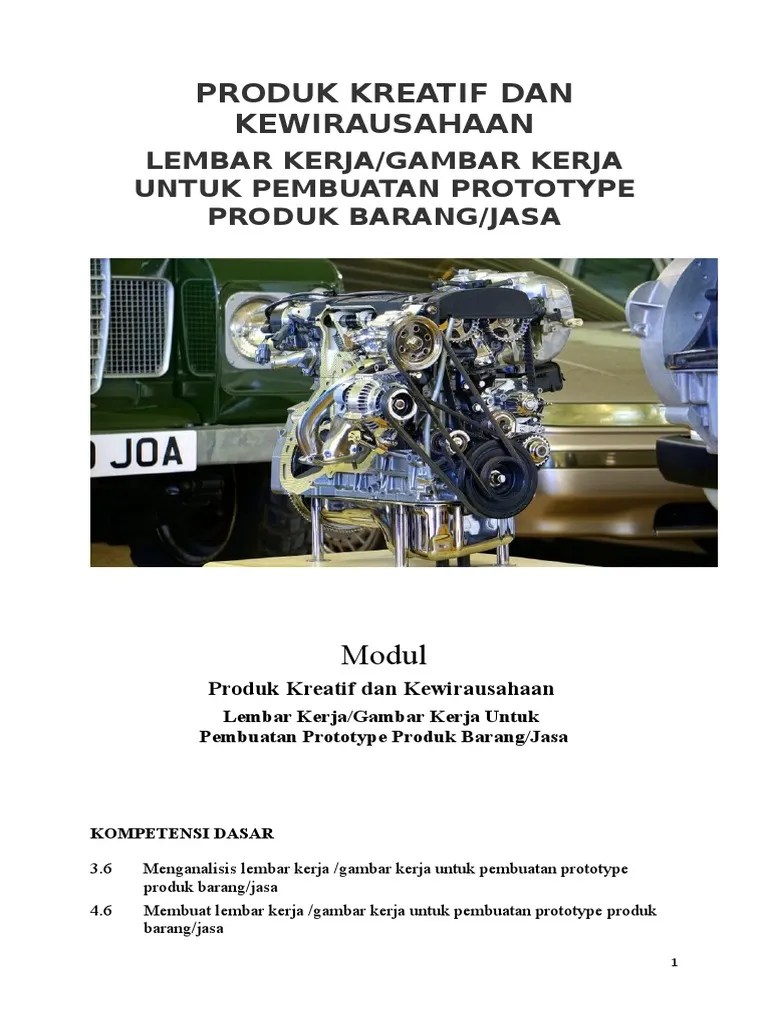 Lembar Kerja - Gambar Kerja Untuk Pembuatan Prototype Produk Barang Atau  Jasa | PDF