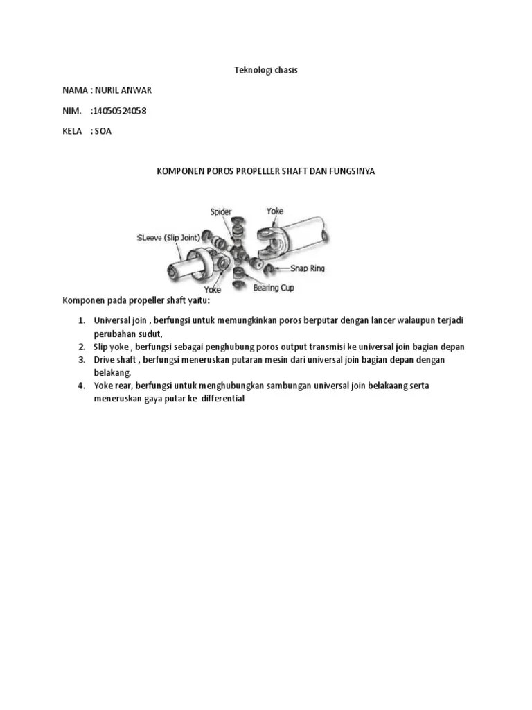 Komponen Propeller Shaft | PDF