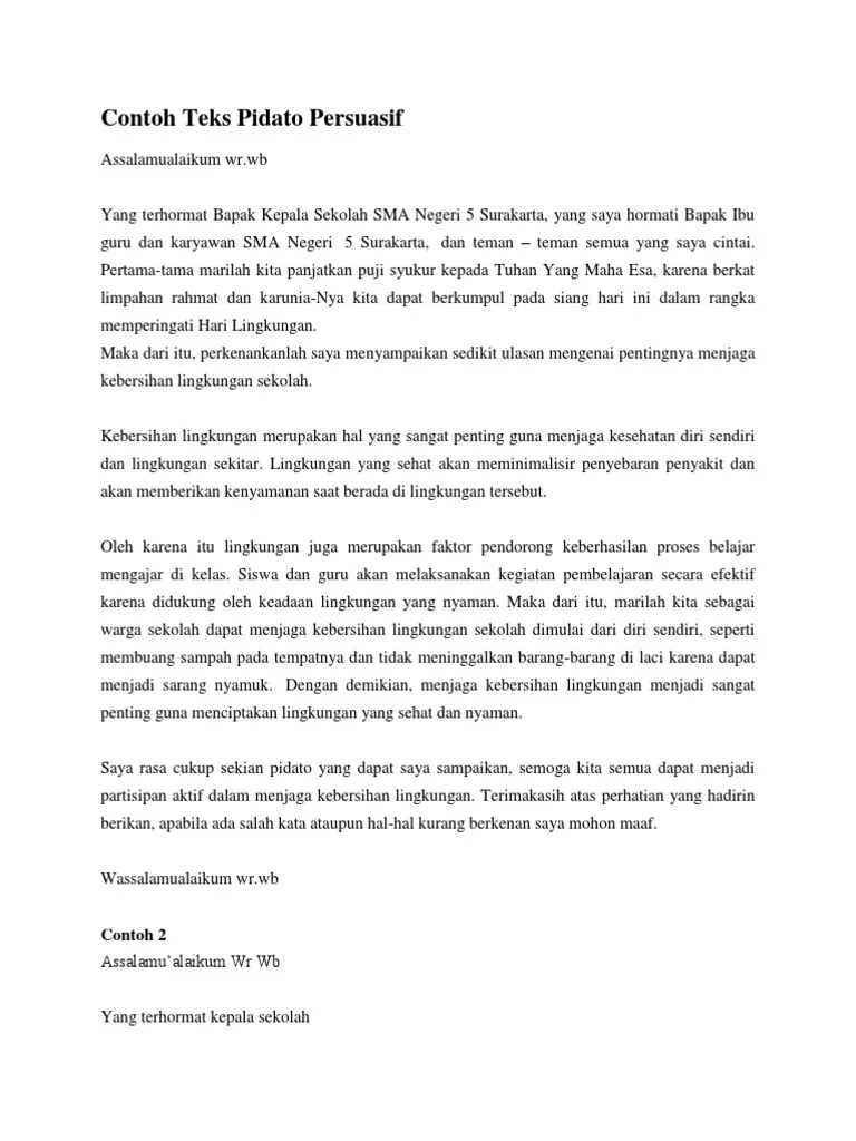 Contoh Pidato Tentang Kebersihan Lingkungan Sekolah - Mosaicone