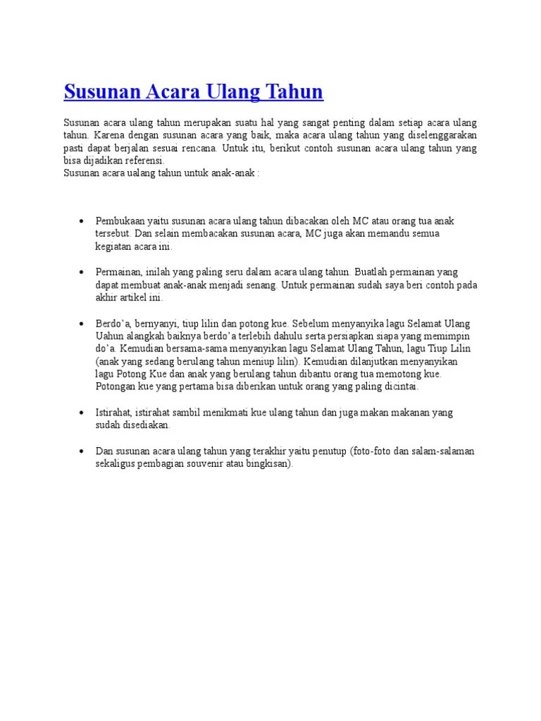 Kumpulan Contoh Teks Mc Ulang Tahun Anak Lucu - Kumpulan Contoh Teks MC