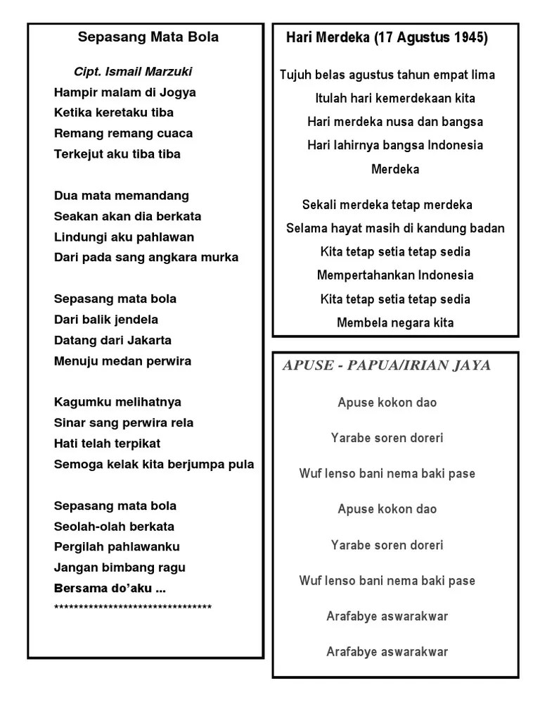 Lirik Lagu Apuse Kokondao