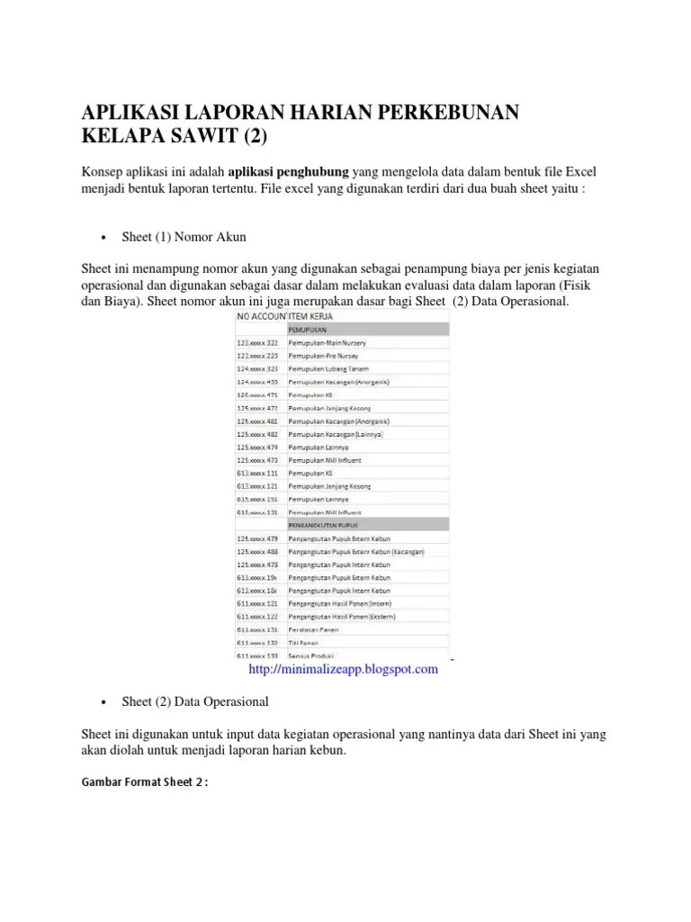 Aplikasi Laporan Harian Perkebunan Kelapa Sawit | PDF