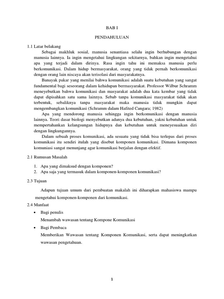 Makalah Komponen Komunikasi | PDF