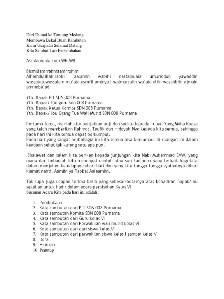 91+ Kata Sambutan Perpisahan Wali Murid Kelas 6