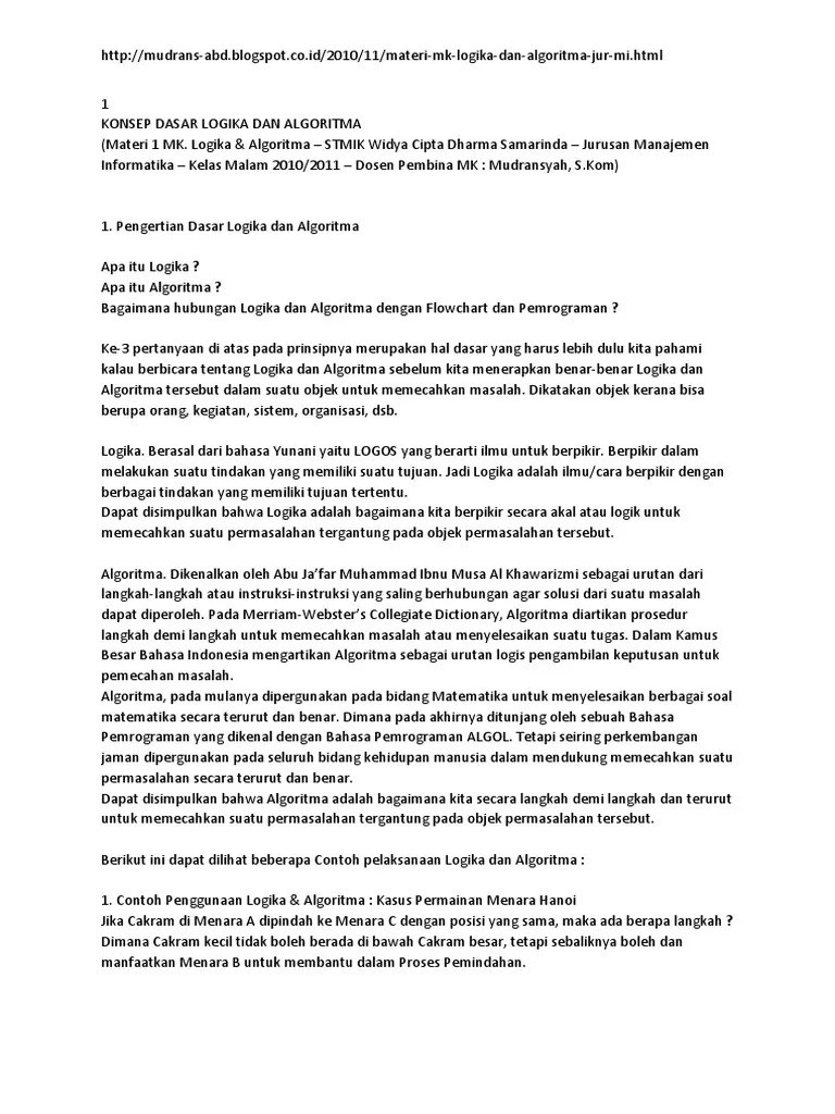 Logika Dan Algoritma Komputer | PDF