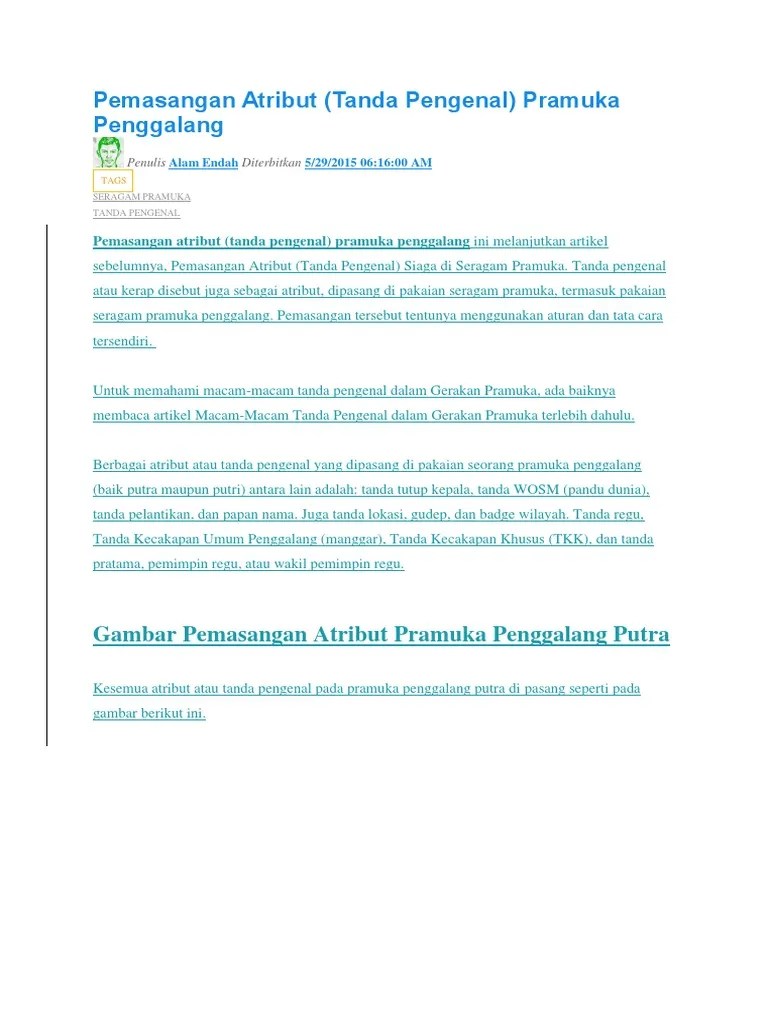 Pemasangan Atribut Pramuka Penggalang | PDF