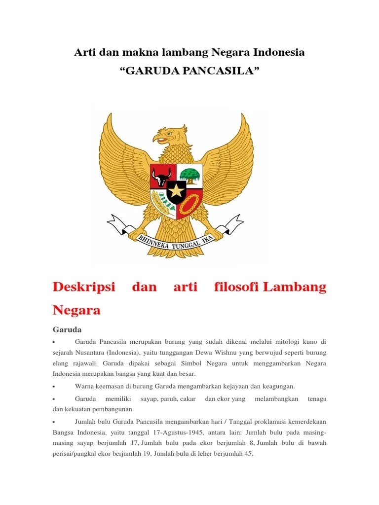 Arti Dan Makna Lambang Negara Indonesia | PDF