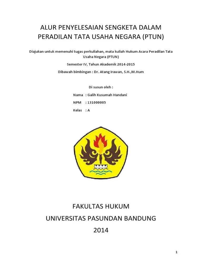 Alur Penyelesaian Sengketa Dalam Peradilan Tata Usaha Negara | PDF