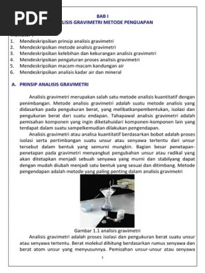 Analisis Gravimetri Metode Penguapan | PDF