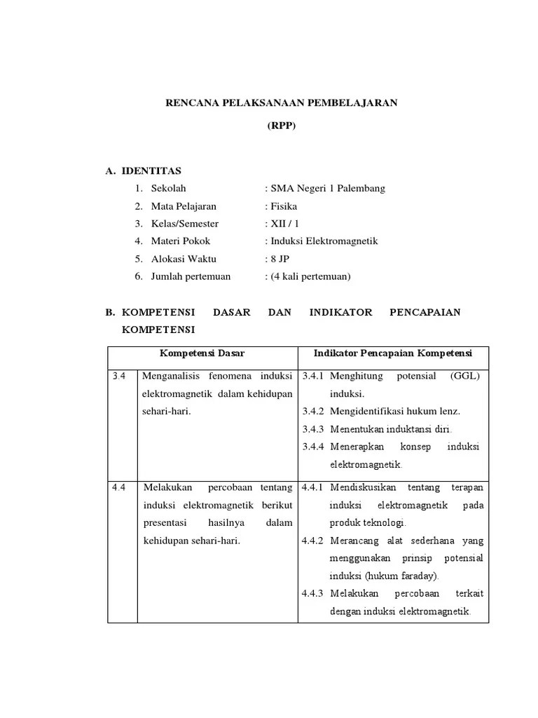 RPP Induksi Elektromagnetik