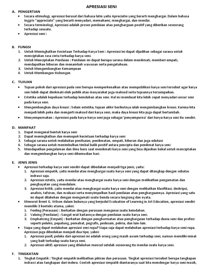 Apresiasi Seni | PDF