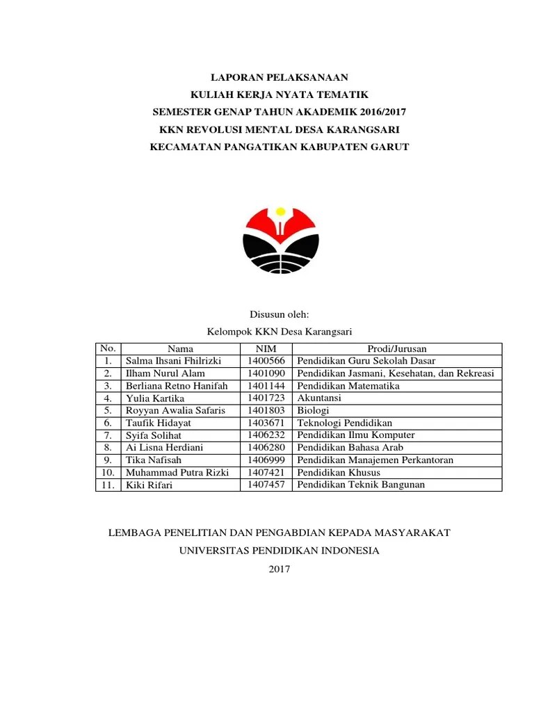 Laporan KKN RM Desa Karangsari | PDF