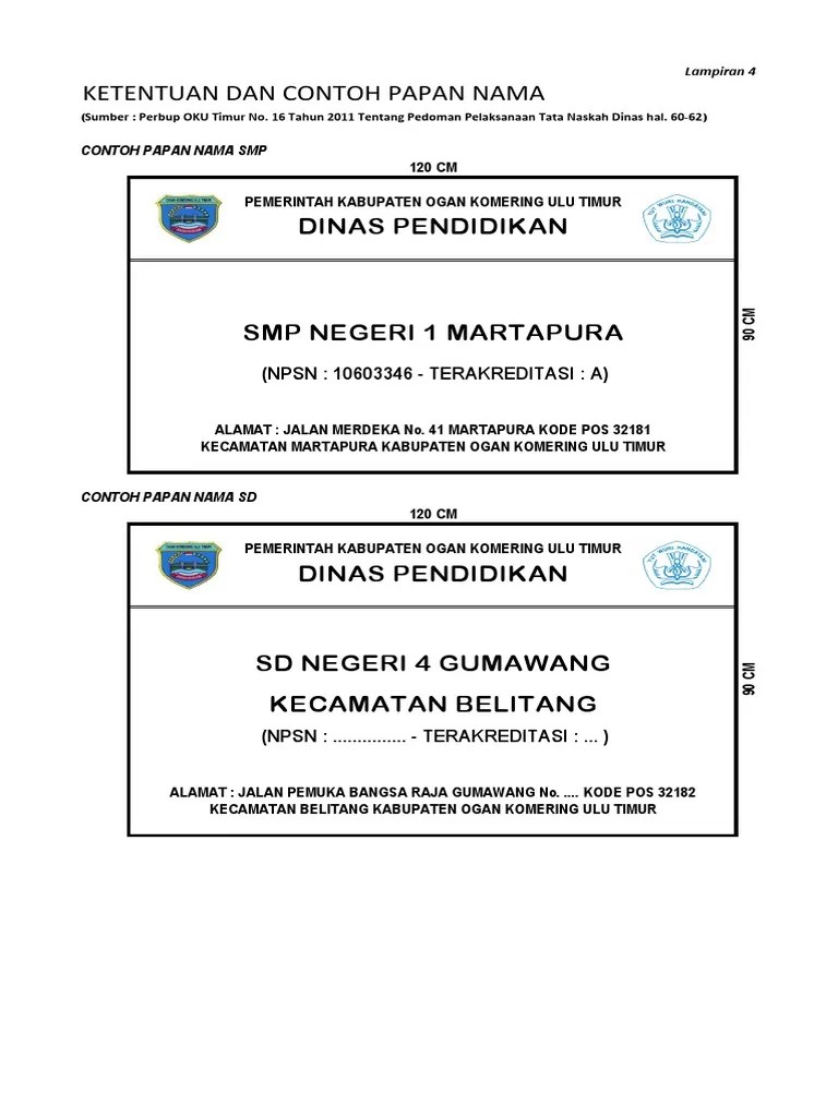 5 Papan Nama Sekolah | PDF