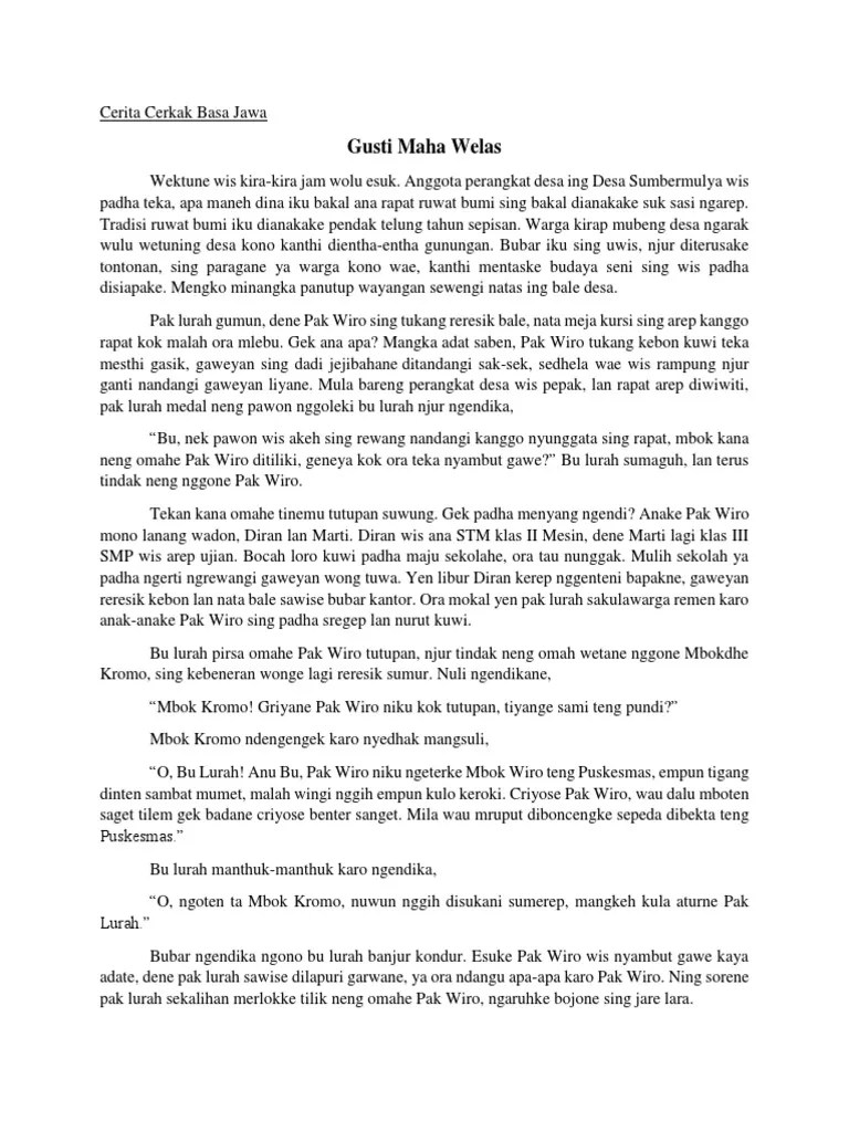 Cerita Cerkak Basa Jawa | PDF
