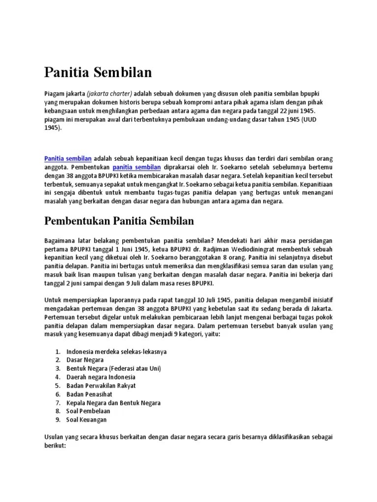 Panitia Sembilan | PDF