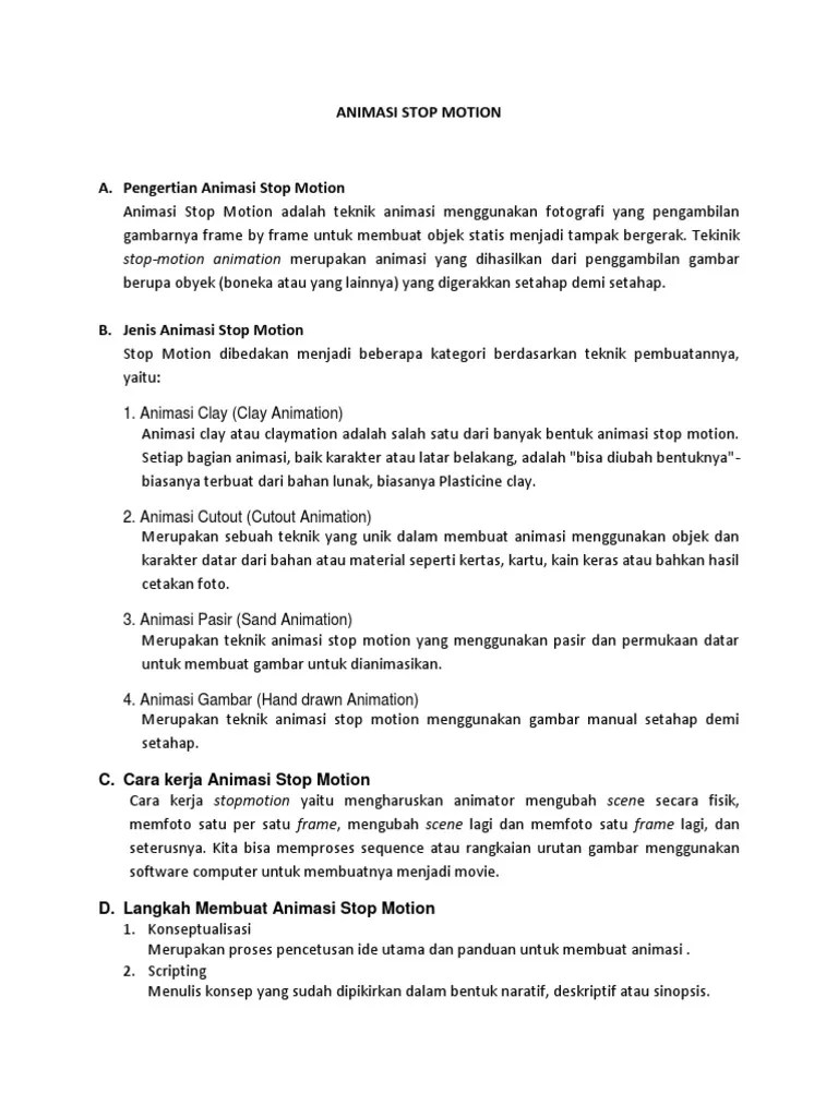 Animasi Stop Motion | PDF