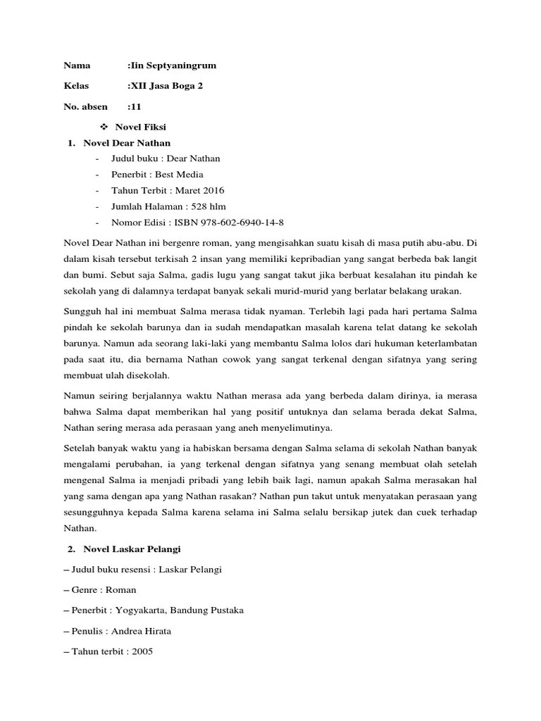 Resensi Novel Dear Nathan – Gambaran