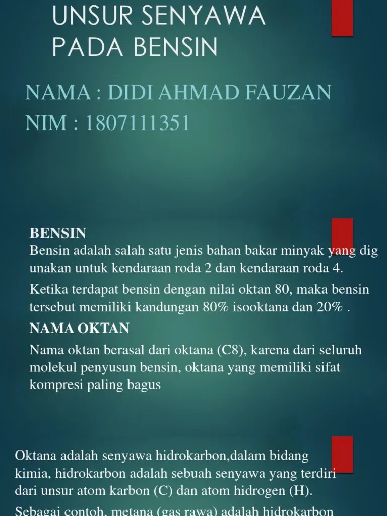 Unsur Senyawa Pada Bensin | PDF