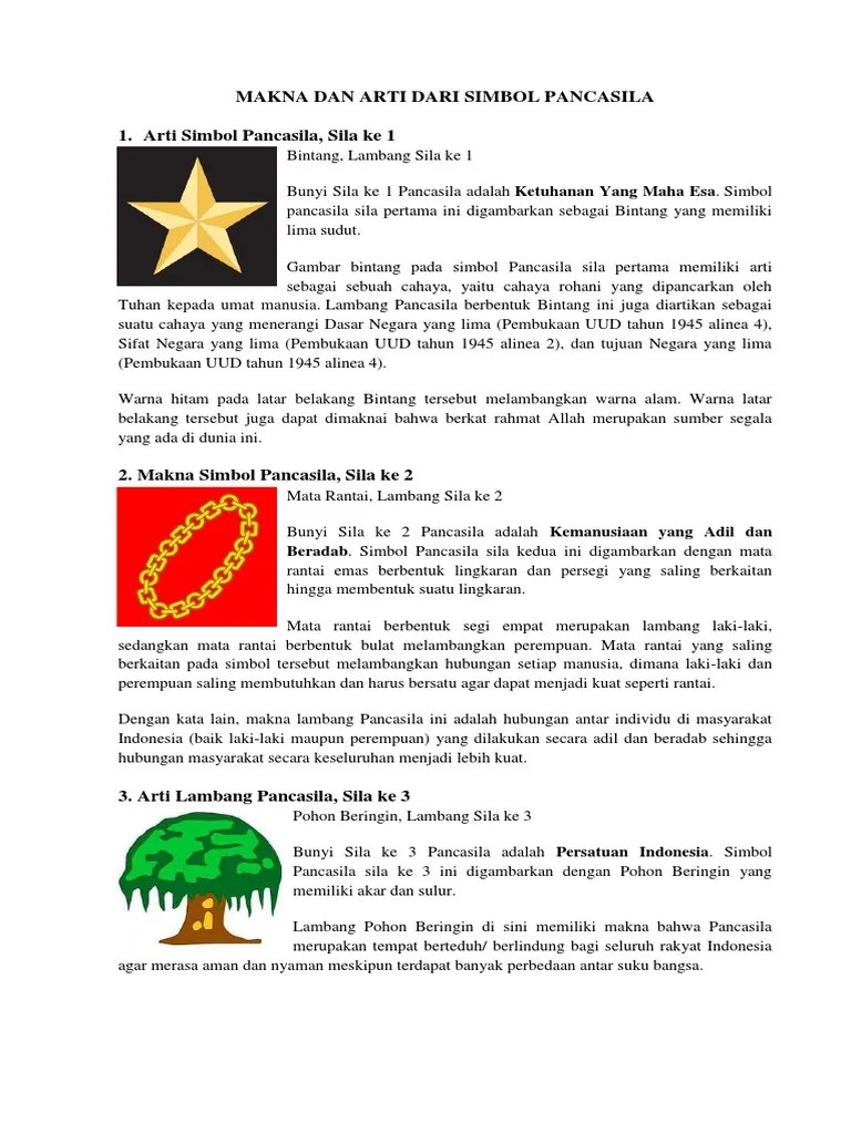 Makna Sila Pancasila Dan Simbolnya