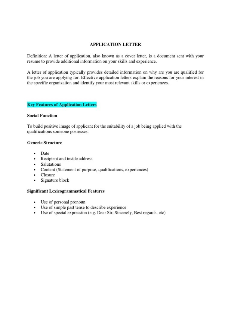 Application Letter | PDF