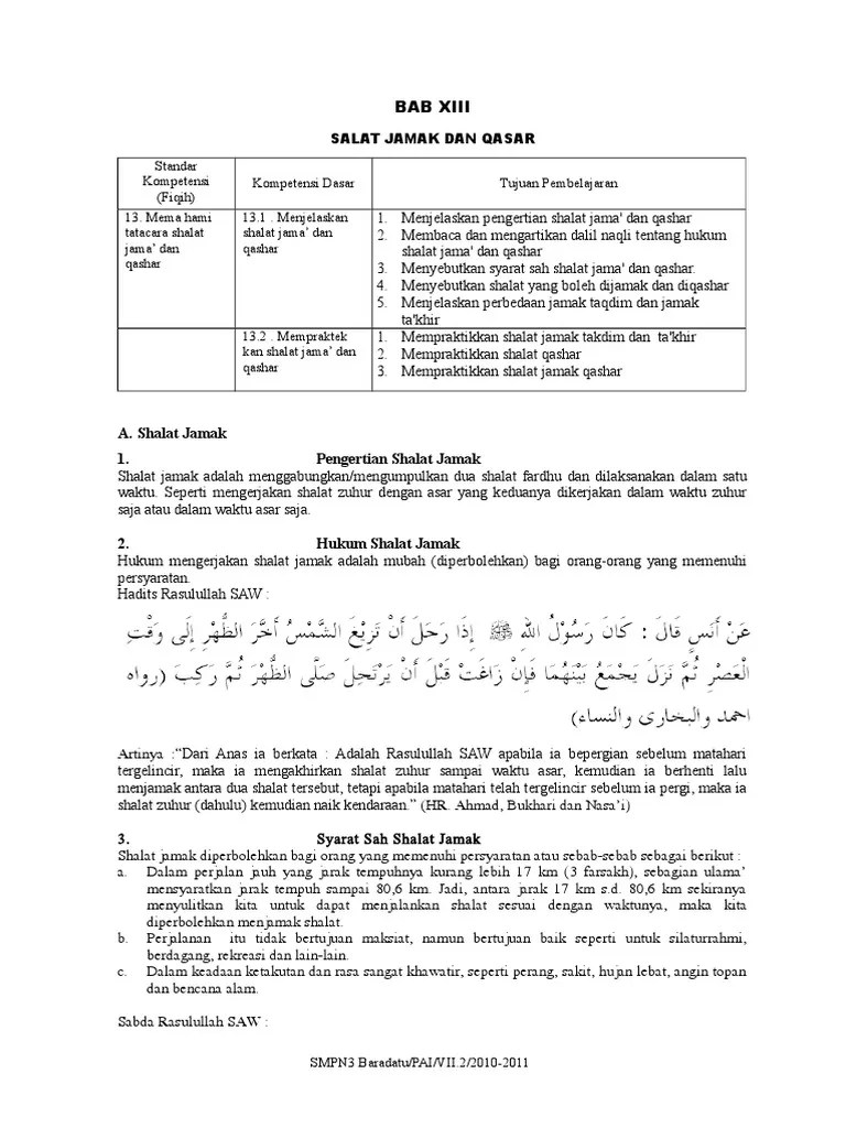 13 Shalat Jama Dan Qasar | PDF