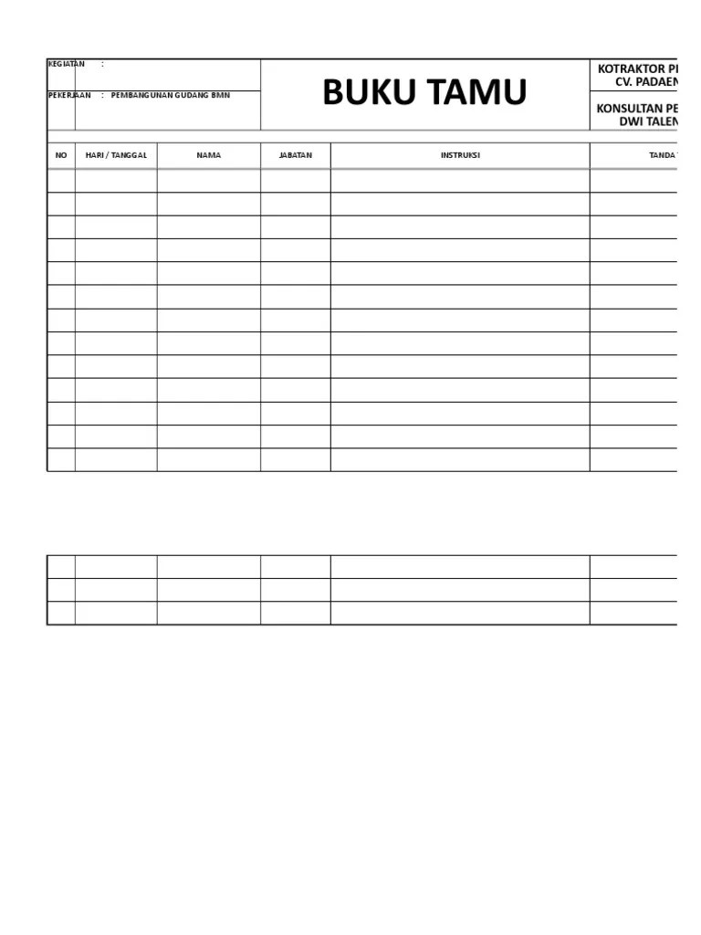 Buku Tamu &amp; Direksi | PDF