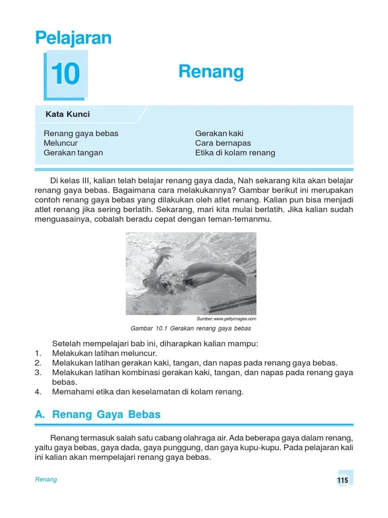 Tuliskan Empat Gerakan Dasar Dalam Renang Gaya Bebas