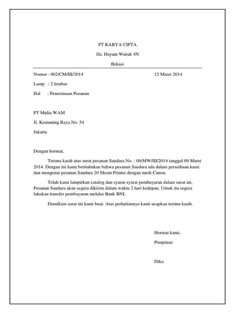 Contoh Surat Masuk Dan Surat Keluar Perusahaan - Download Contoh Surat Yang  Baik 2020