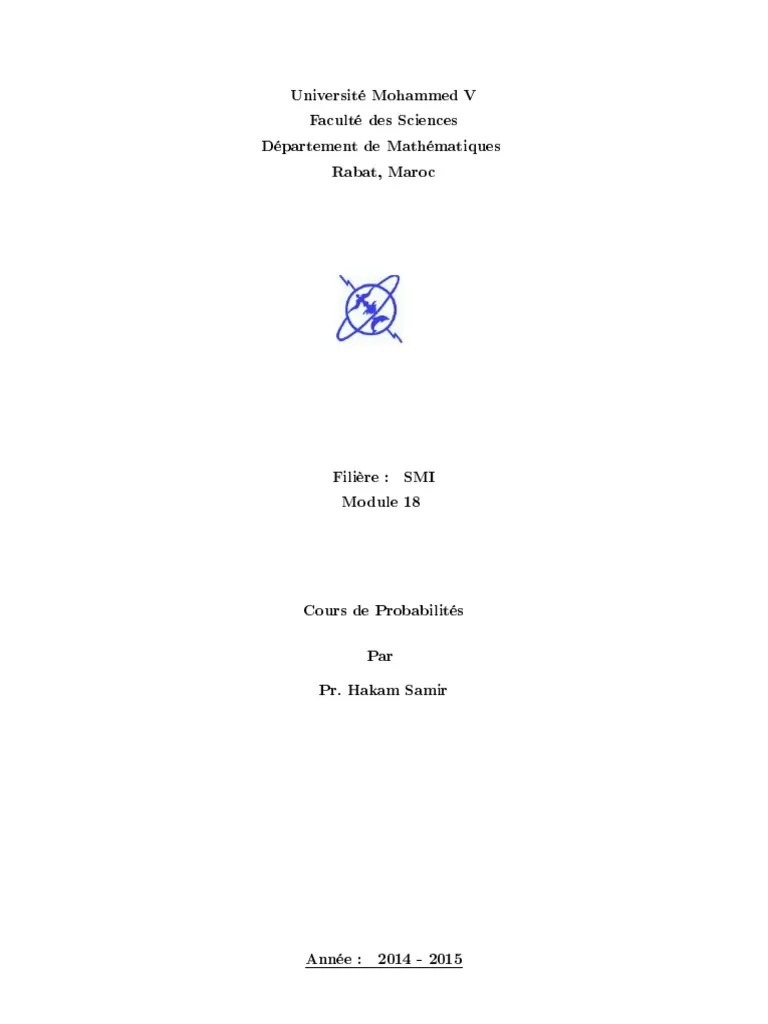 Cours | PDF | Théorie des probabilités | Dé