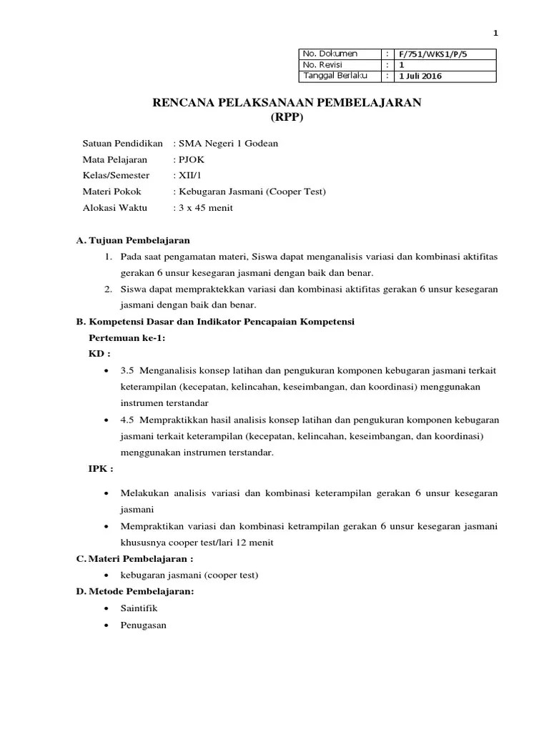 RPP Kebugaran Smago Xii