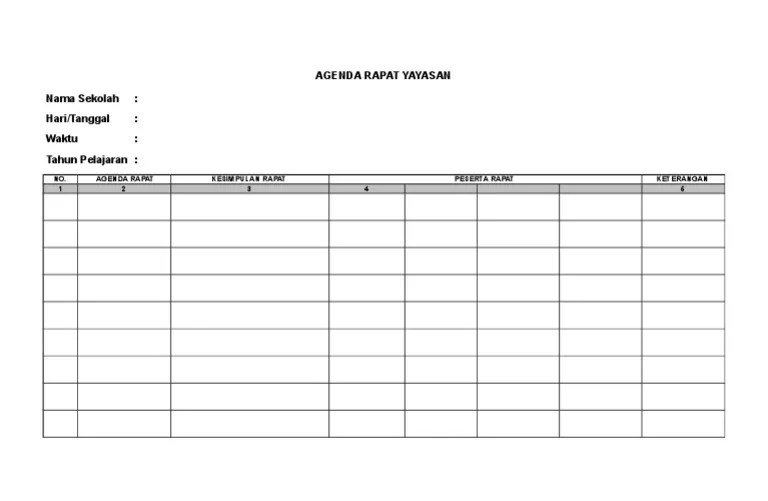 Buku Agenda Rapat