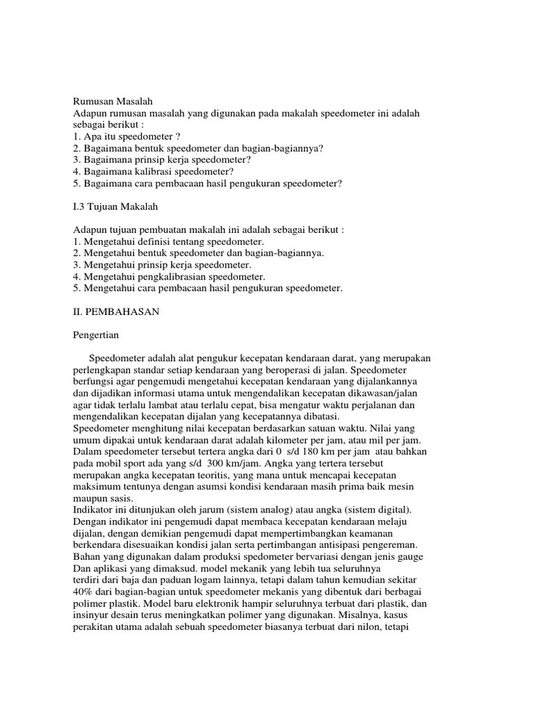 Materi Speedometer | PDF