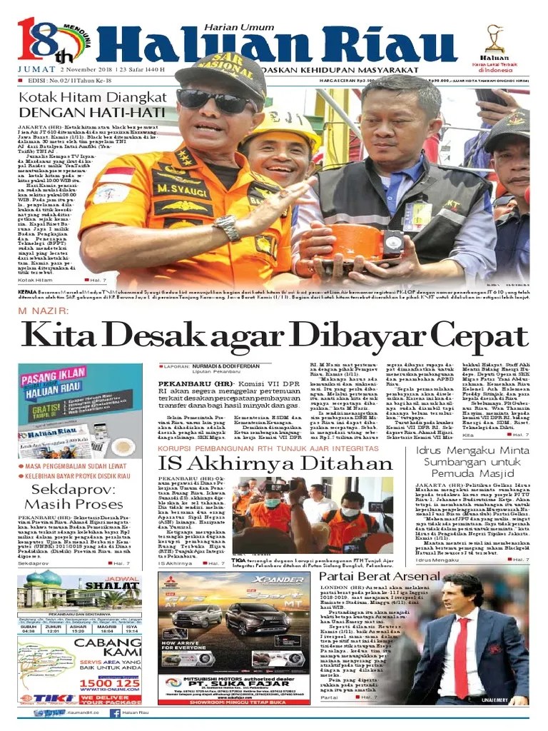 Haluan Riau, Jumat 02 November 2018 | PDF