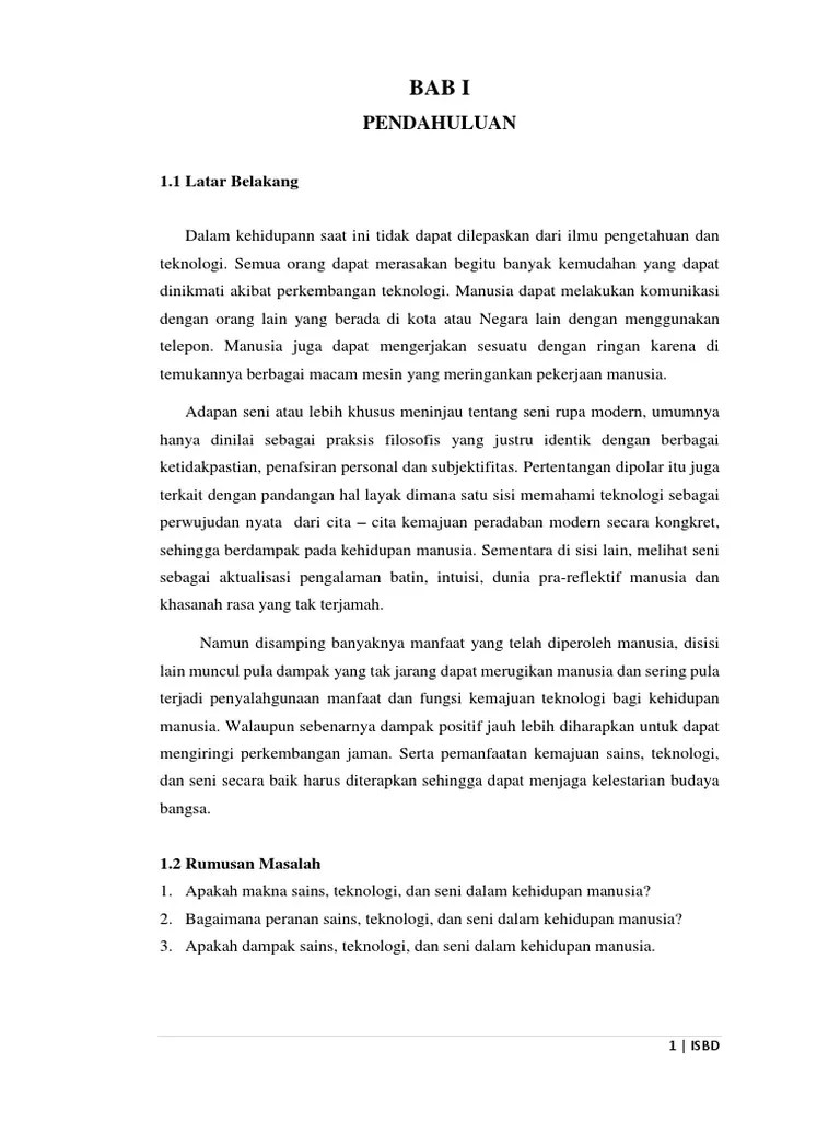 Isi Makalah Isbd, Manusia, Dan Iptek | PDF