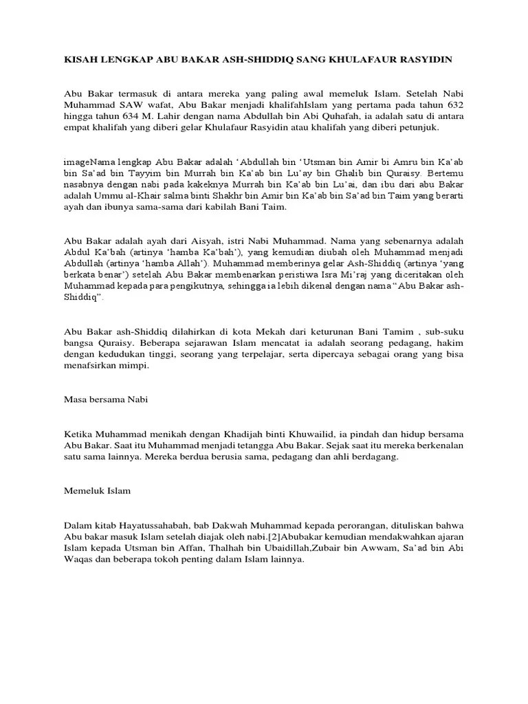 Kisah Lengkap Abu Bakar Ash | PDF