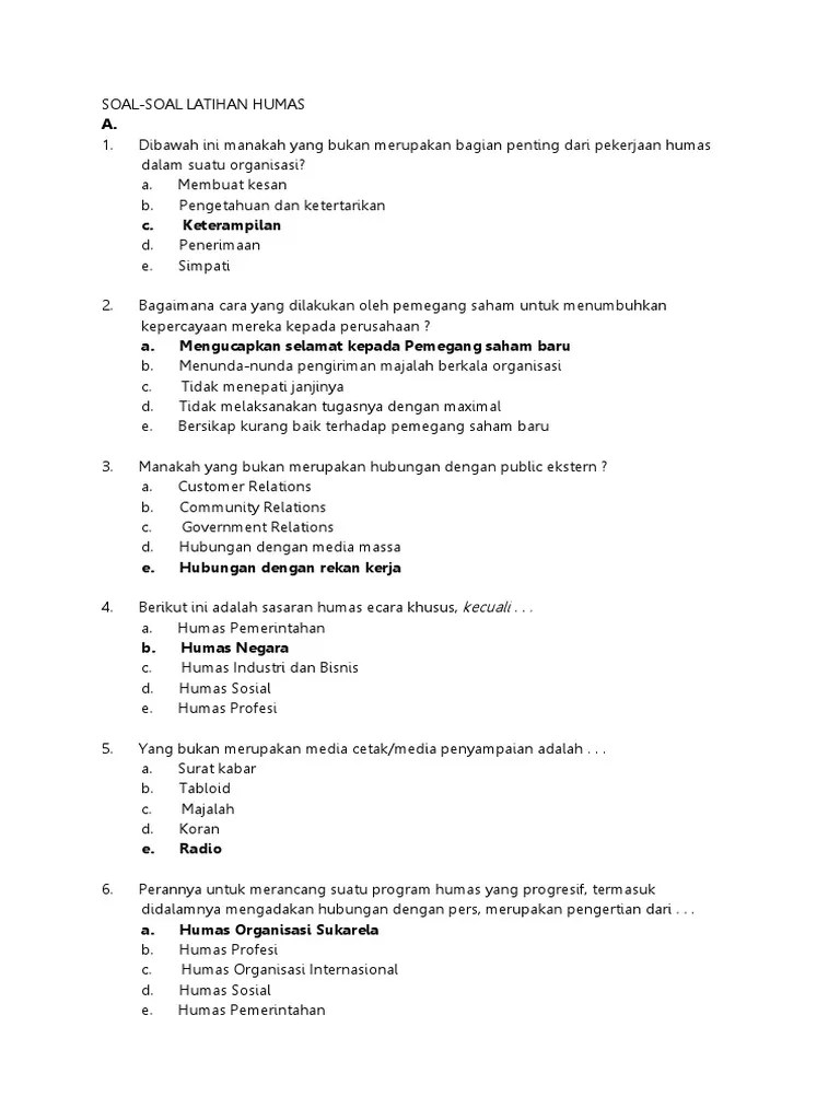 SOAL Humas | PDF