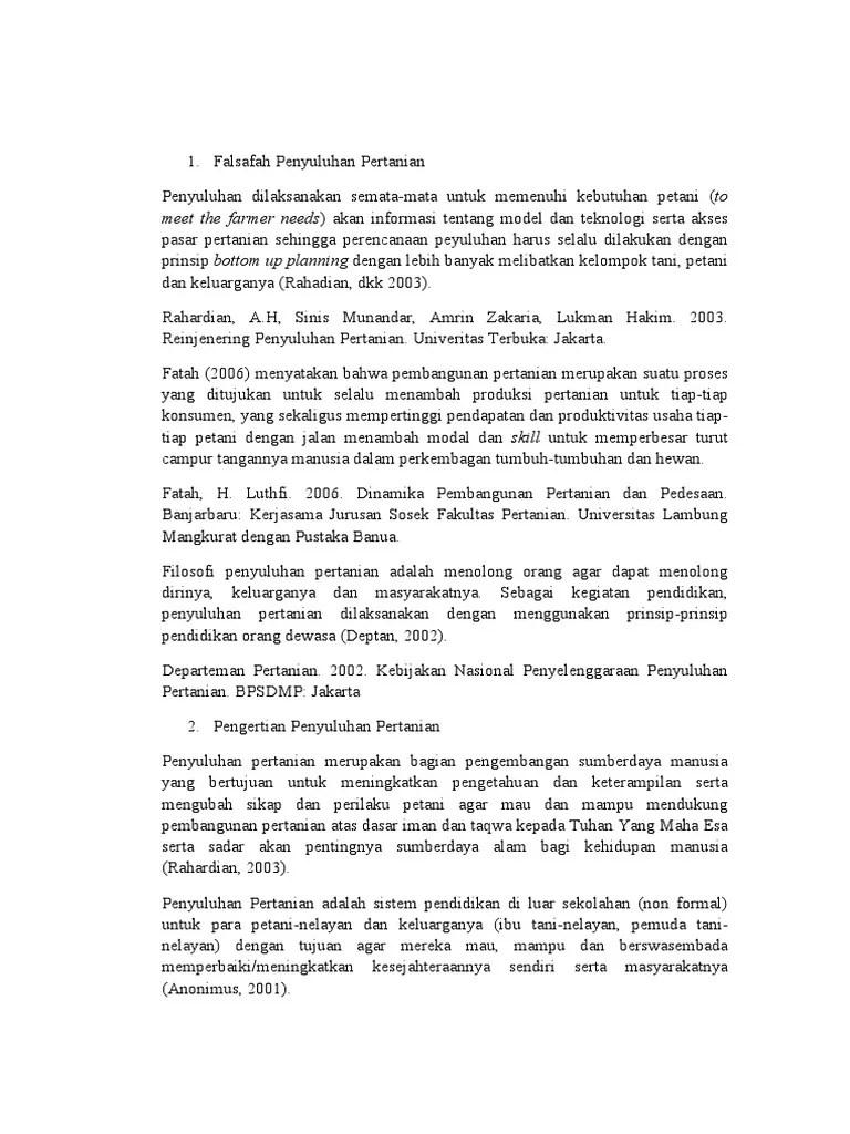 Falsafah Penyuluhan Pertanian | PDF