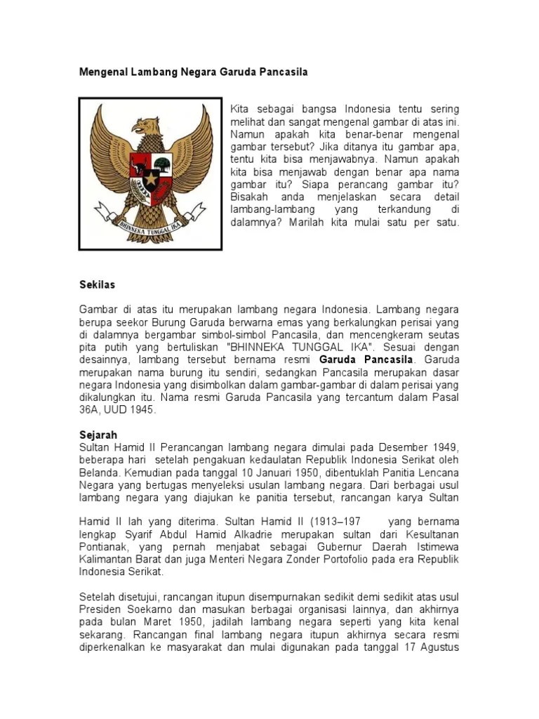 Mengenal Lambang Negara Garuda Pancasila | PDF