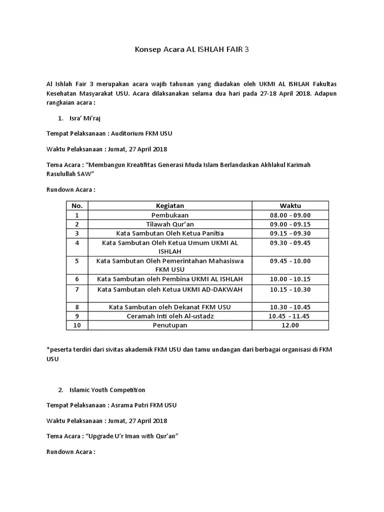 Rundown Acara | PDF