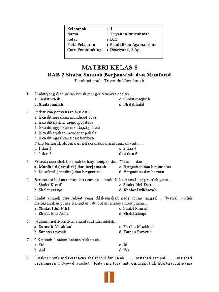 Bab 2 Shalat Sunah Berjamaah Dan Munfarid
