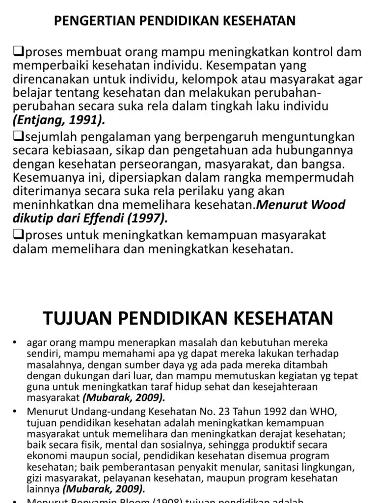Pengertian Pendidikan Kesehatan | PDF