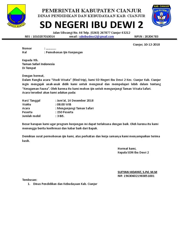 Contoh Surat Permohonan Field Trip - ZEETHOVEN