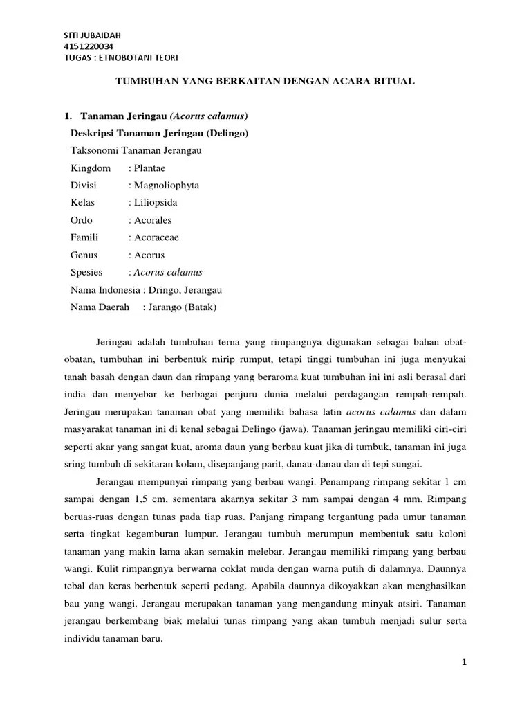 Tugas 1 Etnobotani Acara Ritual | PDF