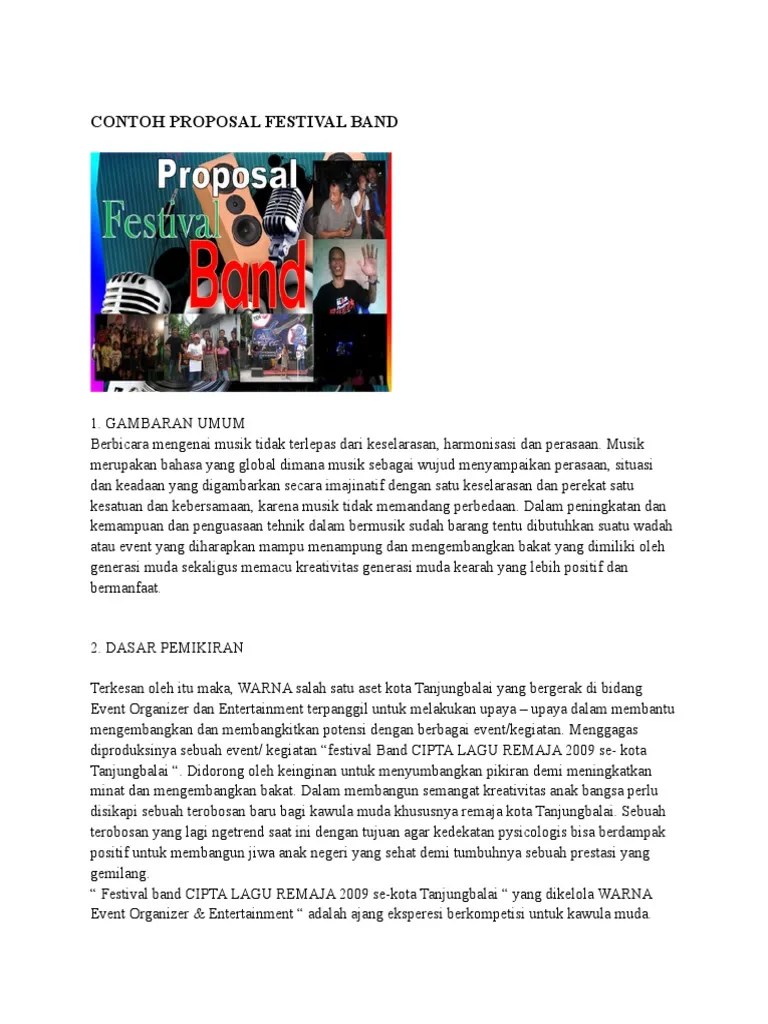 Contoh Proposal Festival Band | PDF