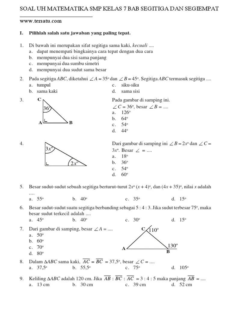 Soal Mat Kls 7 - S2 | PDF
