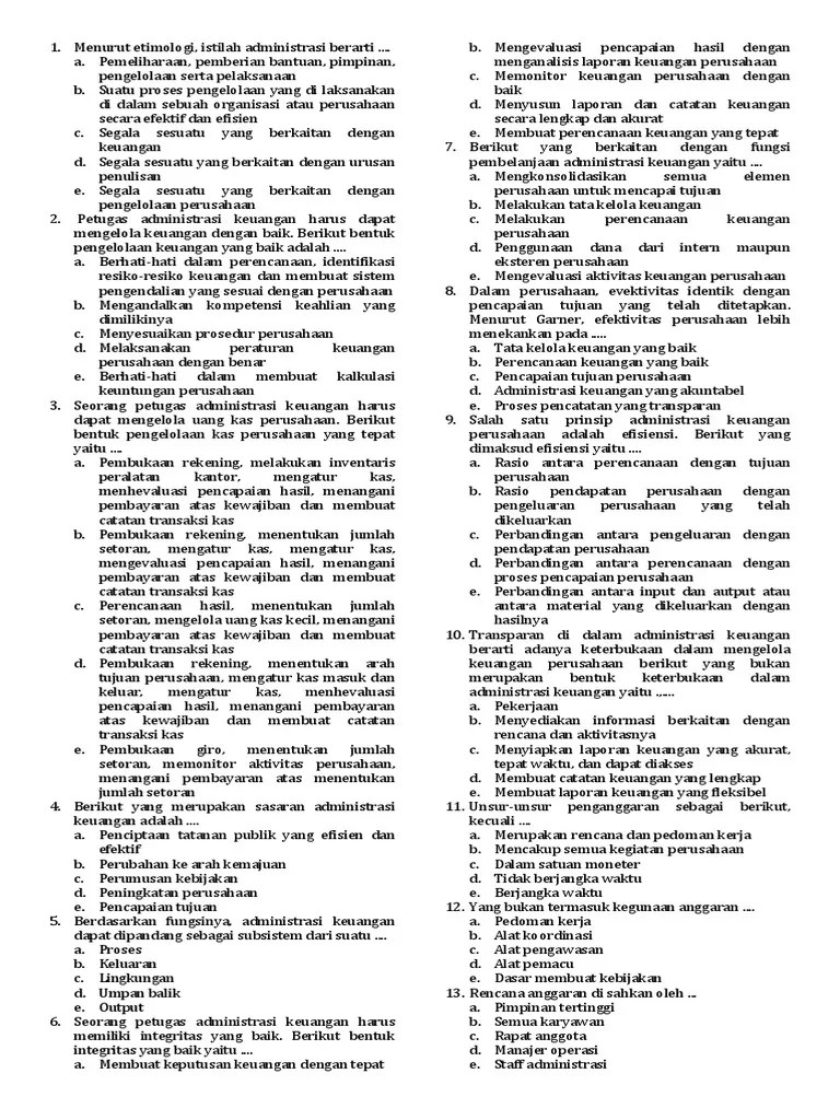 Soal Otomatisaasi Dan Tata Kelola Keuangan | PDF
