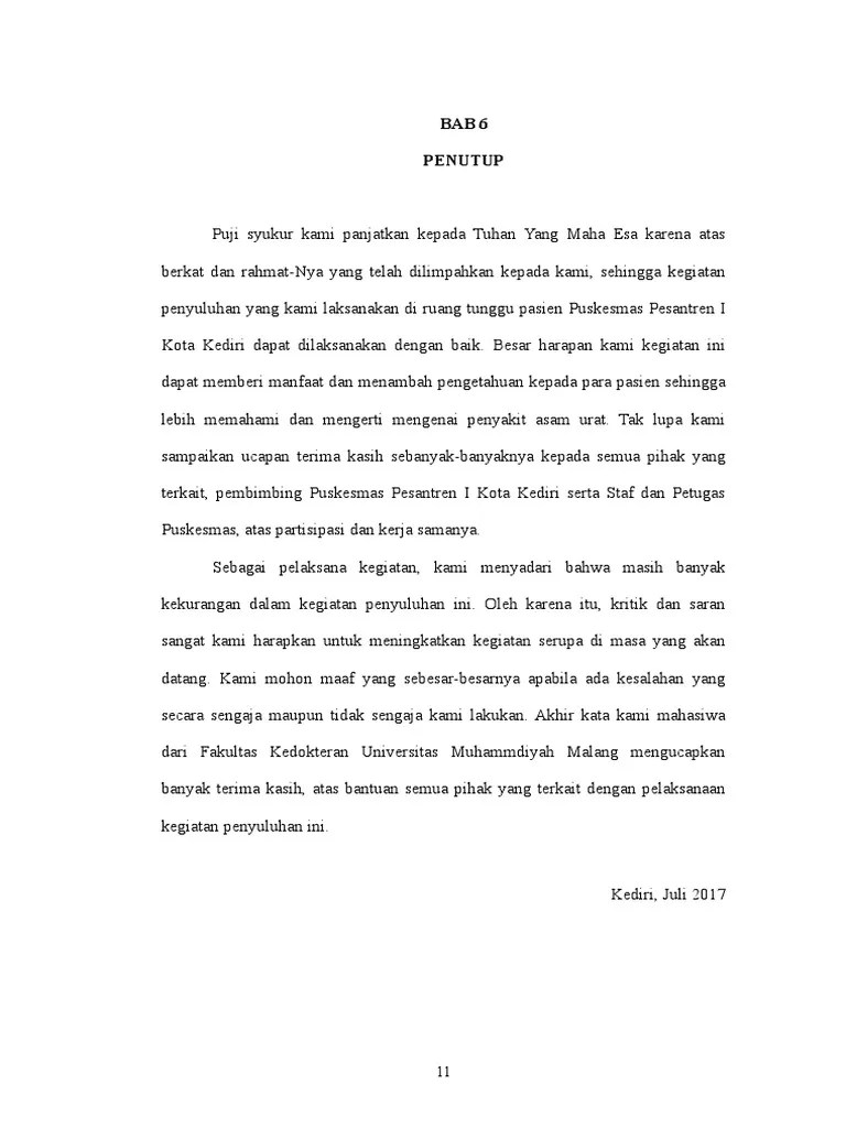 BAB 6 Penutup Penyuluhan | PDF